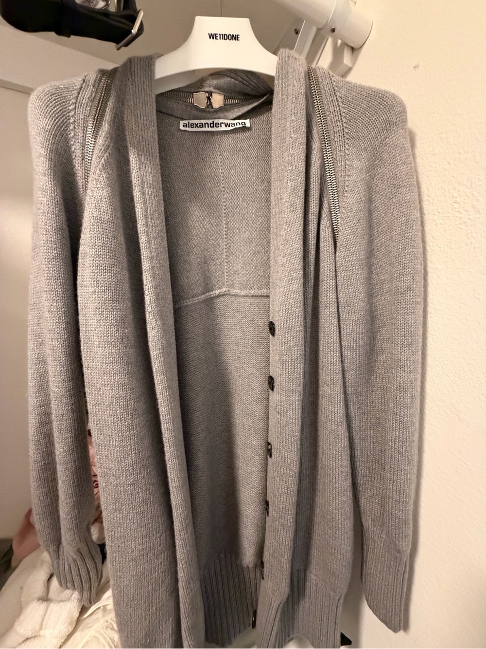 Alexander Wang Grey Knit Button Cardigan- Size M